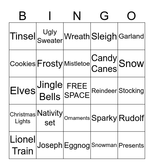 Christmas Bingo Card