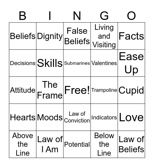 Study Skills Bingo (with Valentines Day) Bingo Card