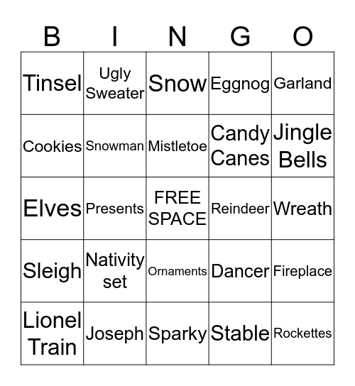 Christmas Bingo Card
