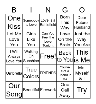 Valentine's Bingo Card