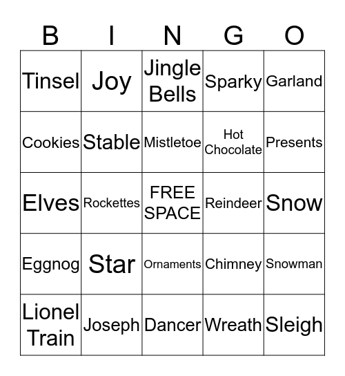 Christmas Bingo Card