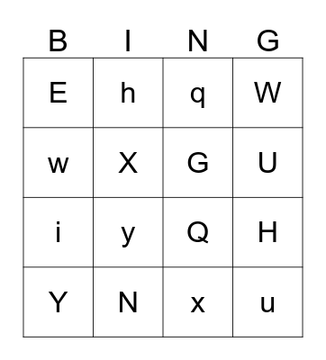 Alphabet Bingo Card