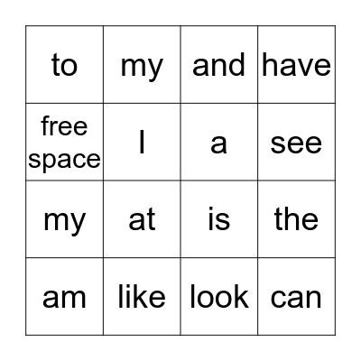 Bingo Sept/Oct Sight Words Bingo Card