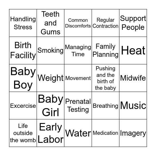 Bingo Card
