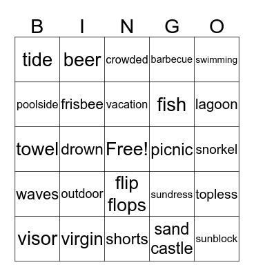 BEACH BINGO Card