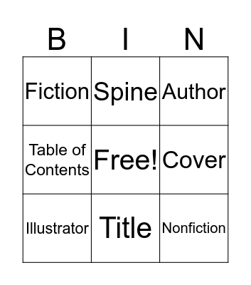 Library Lingo Bingo Card