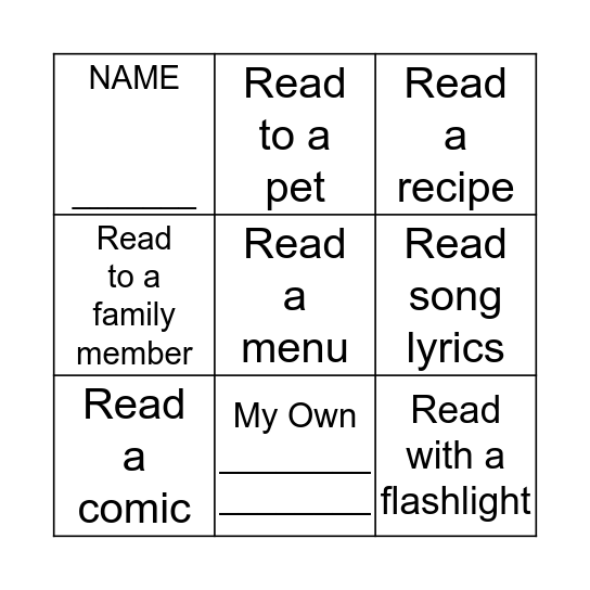 BOOK BINGO Card