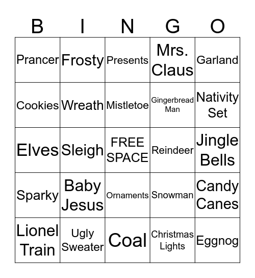 Christmas Bingo Card