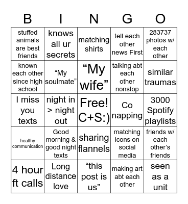 Chy Bingo!  Bingo Card