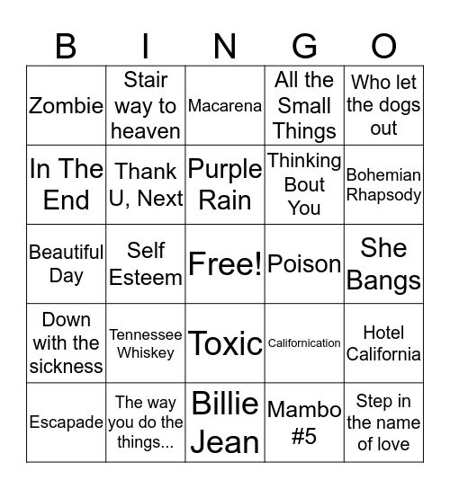 Fun Friday Bingo Card