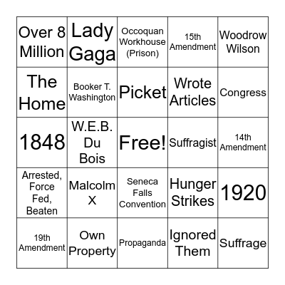 Rights Bingo Card