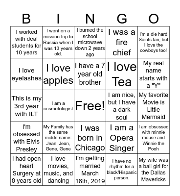 Human Bingo Card