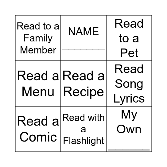 Book Bingo Card