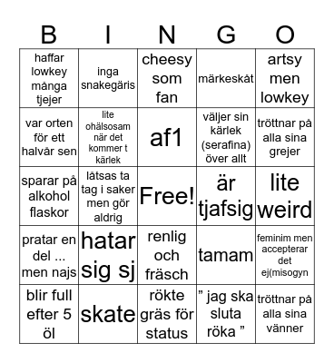 Love Bingo Card