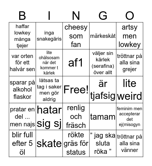 Love Bingo Card