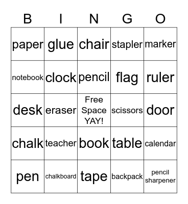 Palmdale Primary School Bingo Card