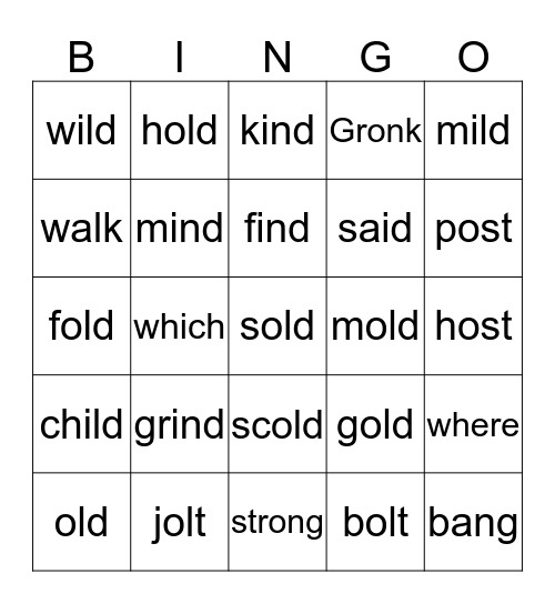 CLOSED EXCEPTION BINGO Card