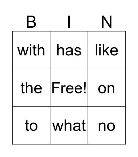 Helper Word Ladders Bingo Card