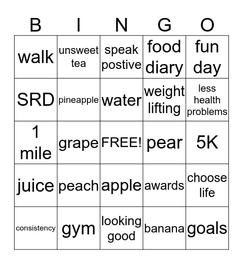 TOPS Bingo Card