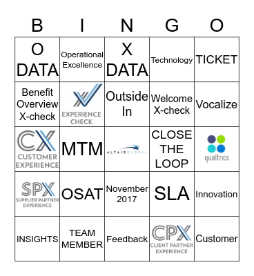 EXPERIENCE MANAGEMENT BINGO Card