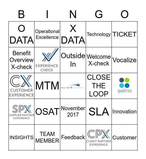EXPERIENCE MANAGEMENT BINGO Card