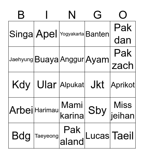 Bingo Card