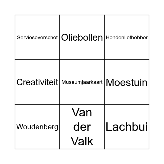 Janneke 50! Bingo Card