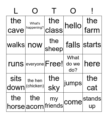 Friday LOTO! Bingo Card