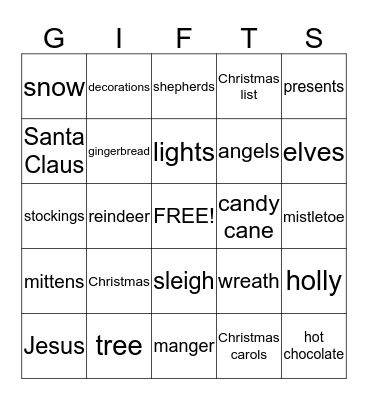 Christmas Bingo  Bingo Card