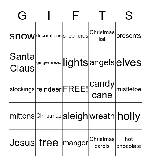 Christmas Bingo  Bingo Card