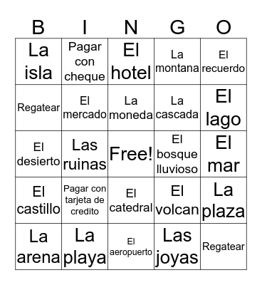 Espanol 3 Bingo Card