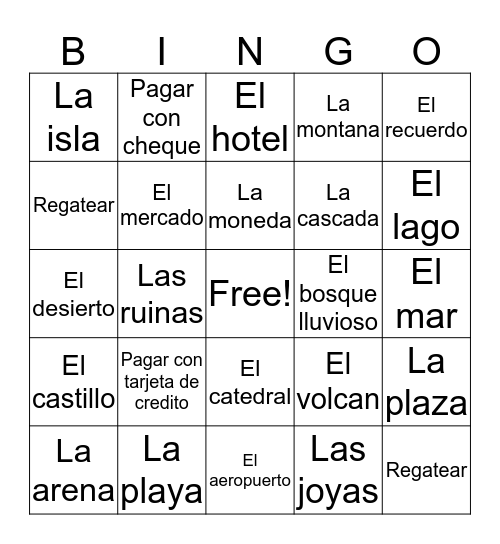 Espanol 3 Bingo Card