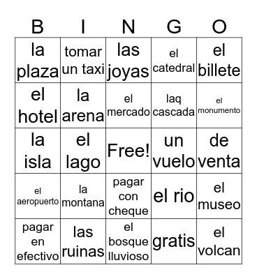 Vocab Bingo Card