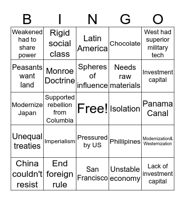 Global Chapter 9 Bingo Card