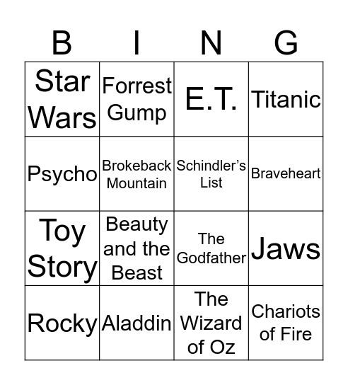 Total Quiz presents Radio Bingo: Night at the Oscars Bingo Card