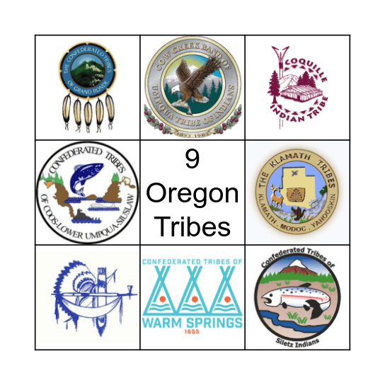 Oregon Tribes Bingo Card
