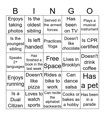 Technology Pathway Program Orientation Bingo Card