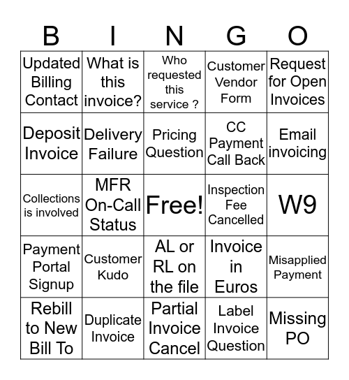 I&B Bingo Card