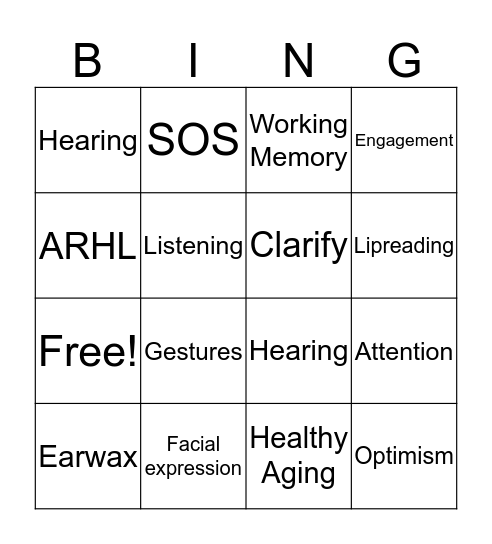 Are You Listening? Bingo Card