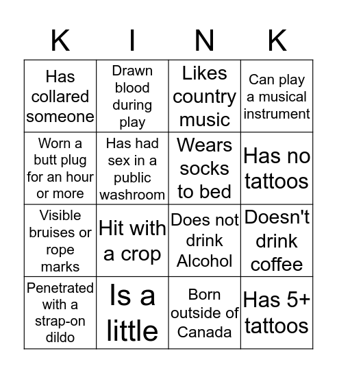 Kinko Bingo Card
