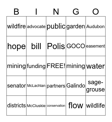 Getting Green Laws Bingo Card