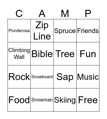 2019 Winter Retreat Bingo Card