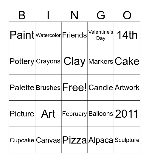 Julie's Birthday Bingo Card