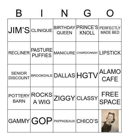 Karla's 80th Bingo Card