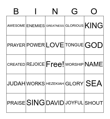 OUR MIGHTY GOD Bingo Card