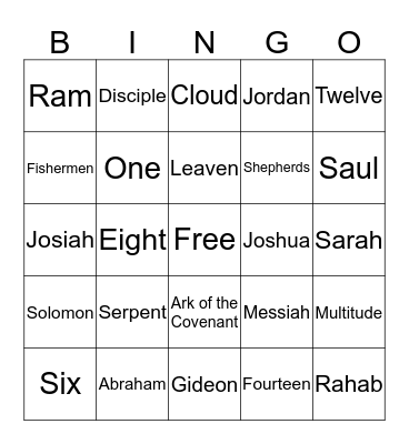 Bible Bingo Card