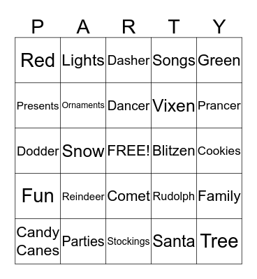 CHRISTMAS BINGO Card