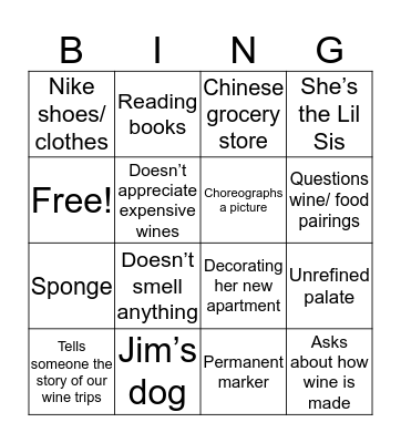 Cici Bingo Card
