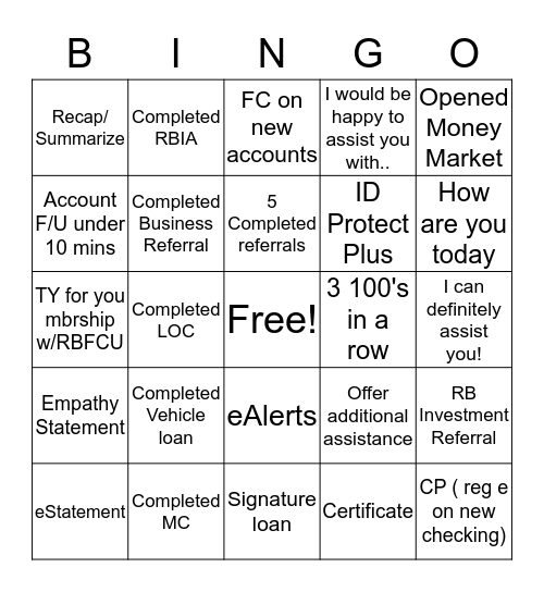 MSC Bingo Card