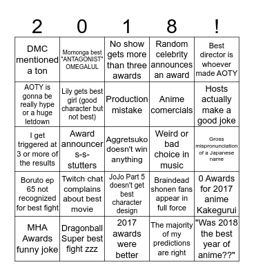 CR AWARDS MEME SHEET Bingo Card